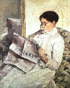 Mary Cassatt Reading Le Figaro oil on canvas